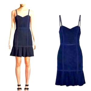 Alice + Olivia LAMBSKIN LEATHER DARK NAVY BLUE STUNNING